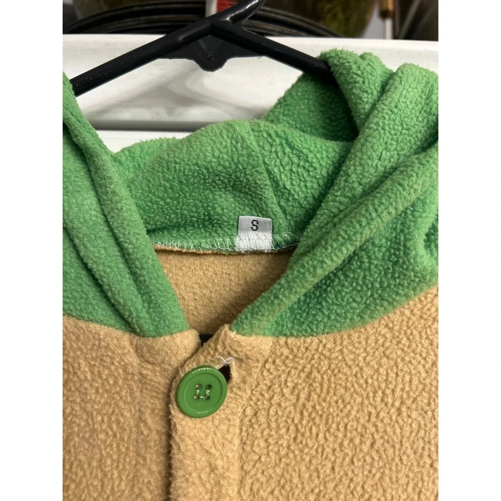 Star Wars Baby Yoda Grogu Fleece Hooded Pajama One Piece youth small
